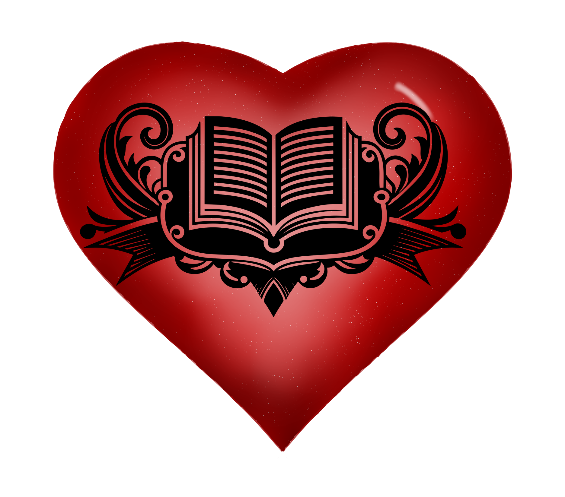 Heart with books