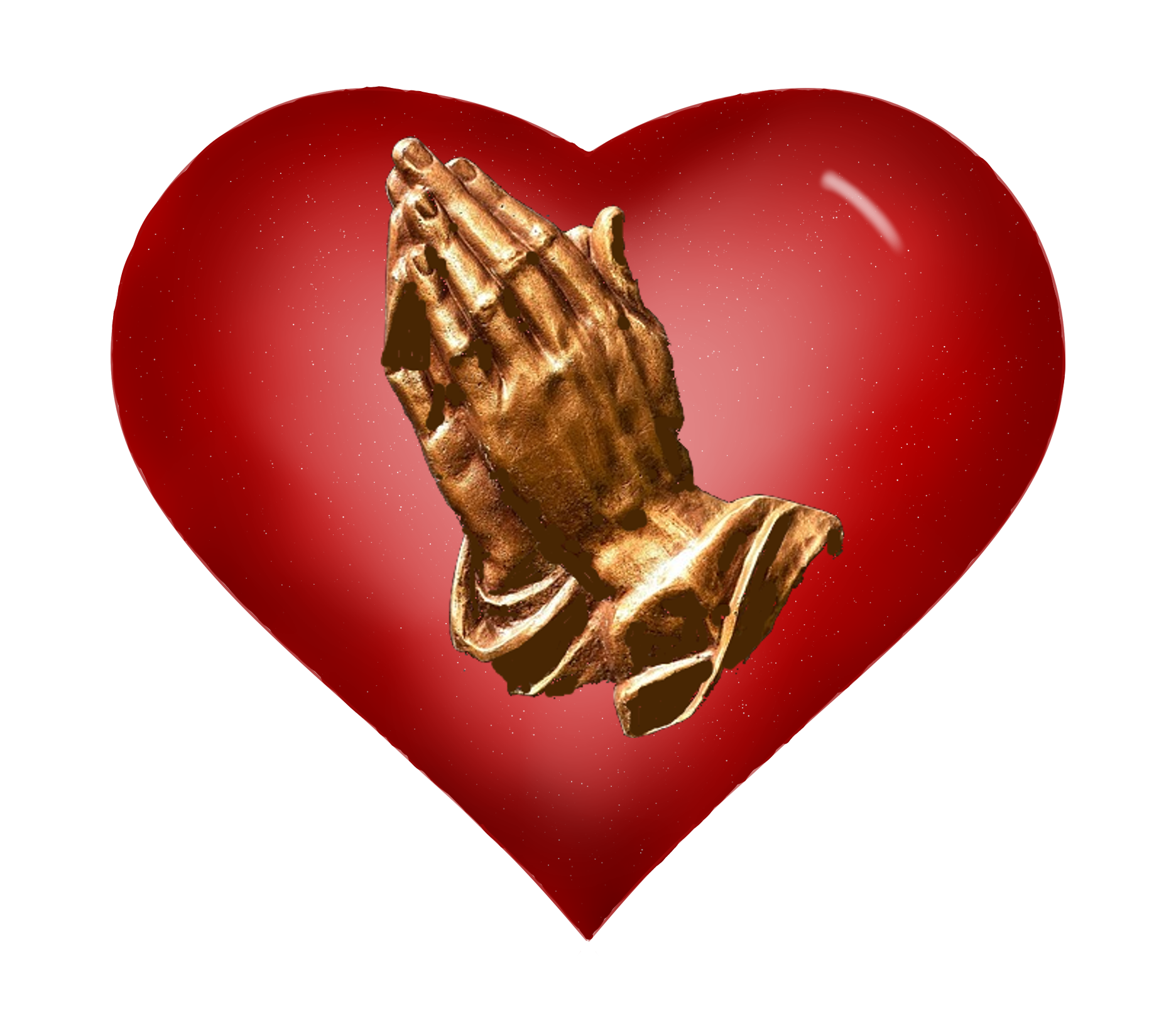 Heart with praying hands